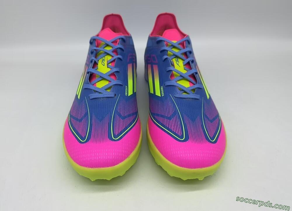 Adidas F50 Elite TF Low-Tops Football Shoes - Blue/Pink/Yellow