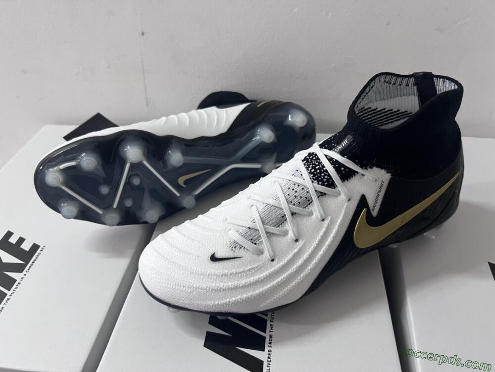 Nike Phantom Luna Elite AG High-Tops Football Boots - White/Black/Gold