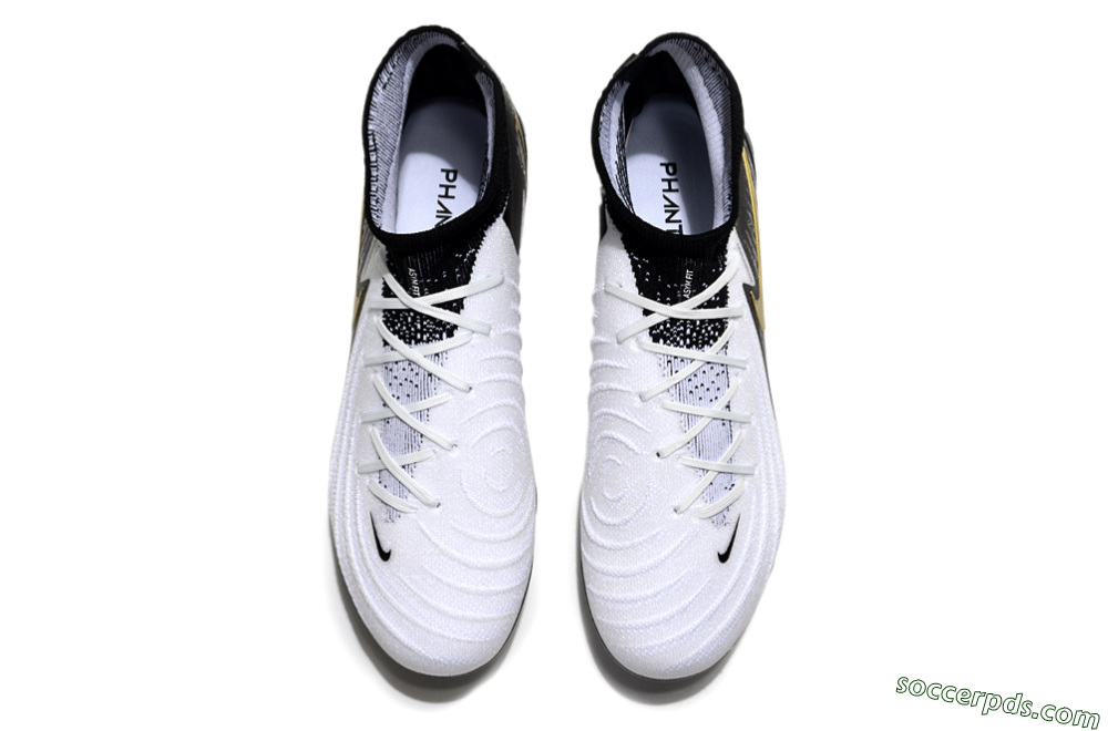 Nike Phantom Luna Elite AG High-Tops Football Boots - White/Black/Gold 4