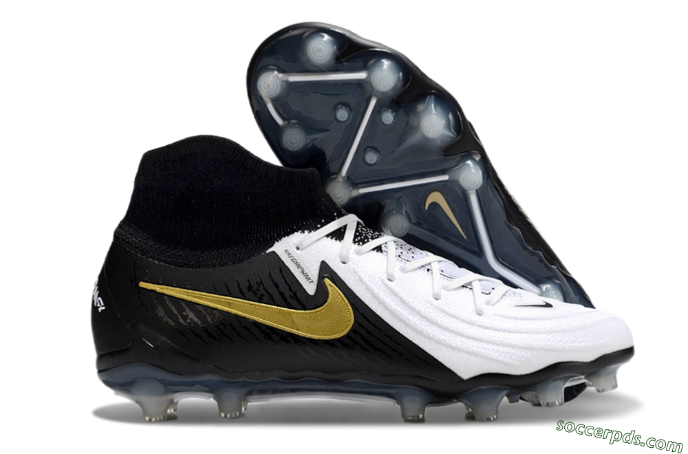 Nike Phantom Luna Elite AG High-Tops Football Boots - White/Black/Gold 1