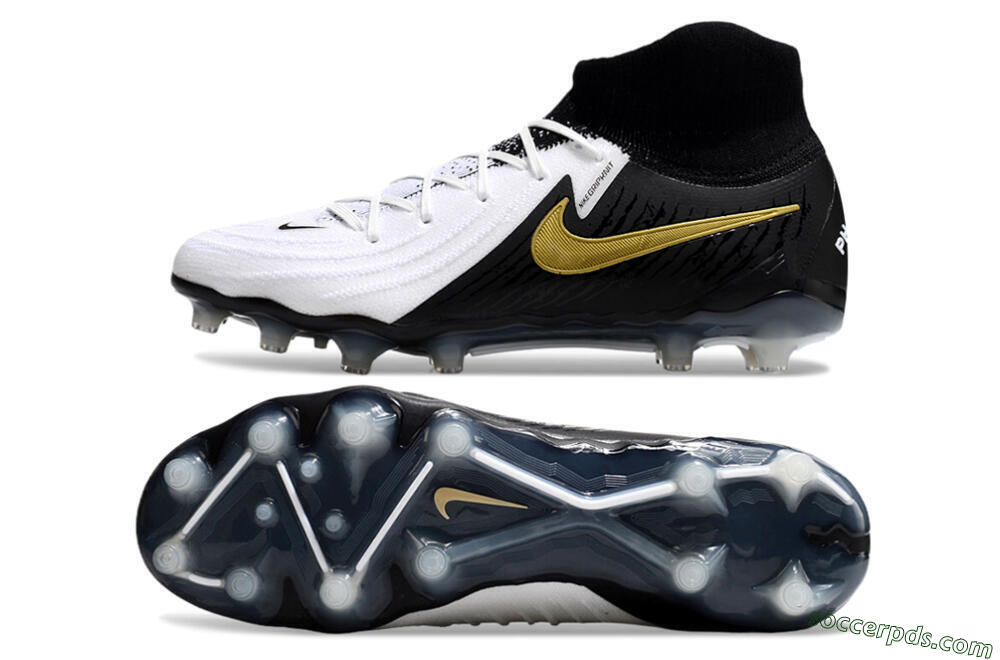 Nike Phantom Luna Elite AG High-Tops Football Boots - White/Black/Gold 0