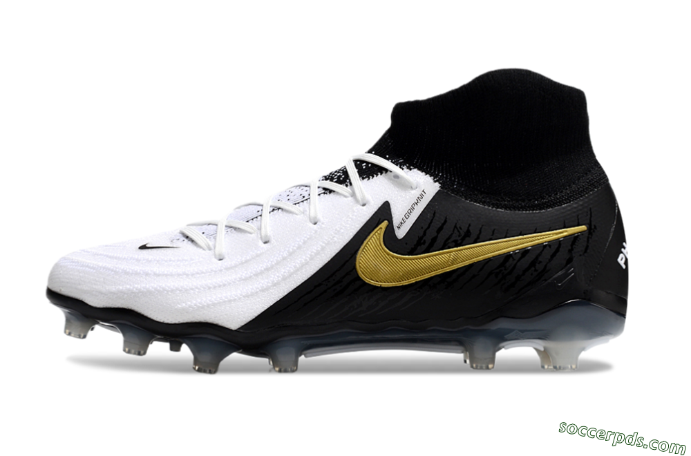 Nike Phantom Luna Elite AG High-Tops Football Boots - White/Black/Gold 2