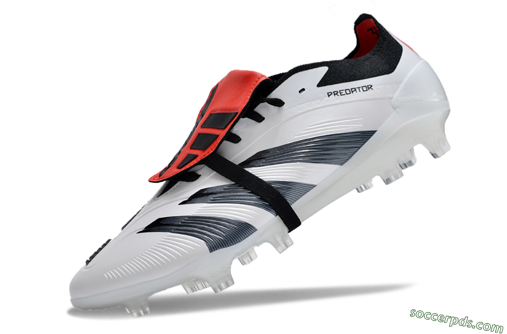 Adidas Predator Elite Foldover Tongue FG Low-Tops Football Boots - White/Blue/Red 5
