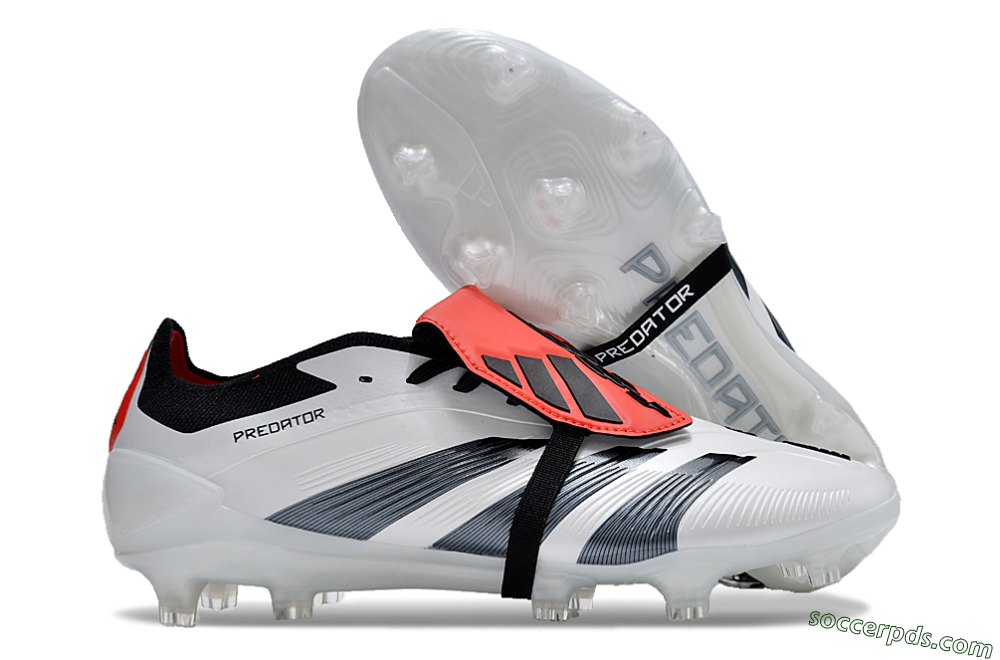 Adidas Predator Elite Foldover Tongue FG Low-Tops Football Boots - White/Blue/Red 1