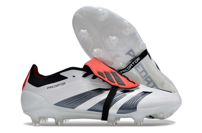 Adidas Predator Elite Foldover Tongue FG Low-Tops Football Boots - White/Blue/Red