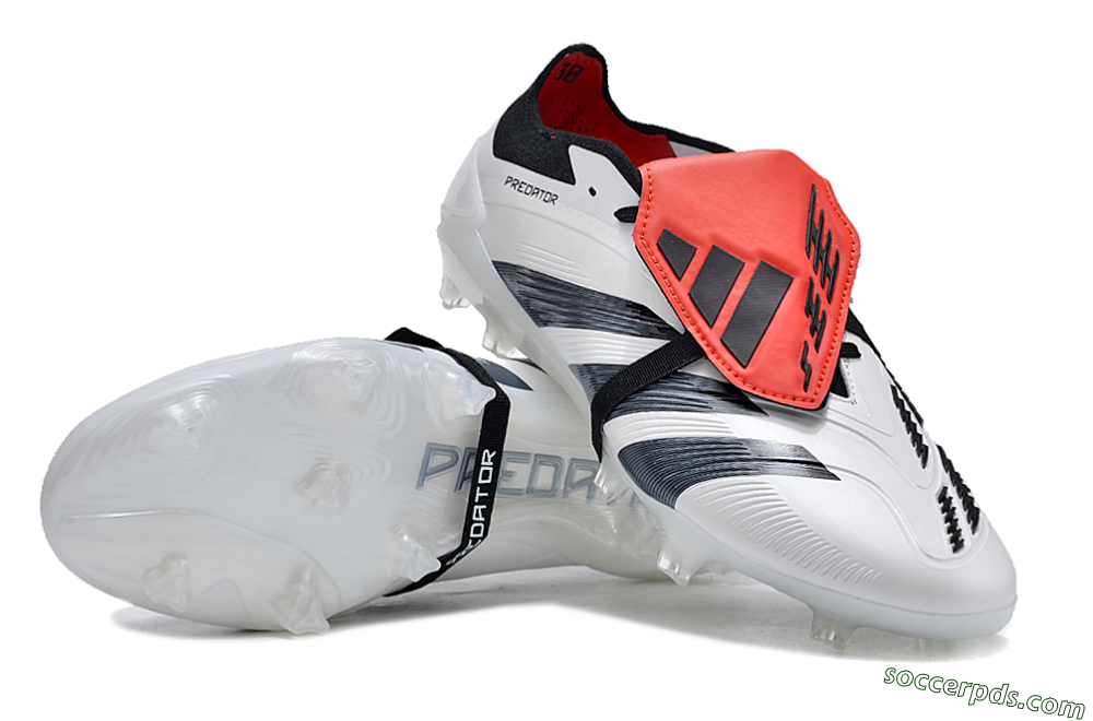 Adidas Predator Elite Foldover Tongue FG Low-Tops Football Boots - White/Blue/Red 3