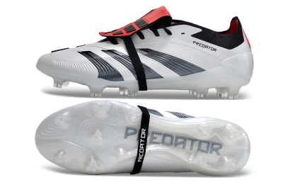 Adidas Predator Elite Foldover Tongue FG Low-Tops Football Boots - White/Blue/Red