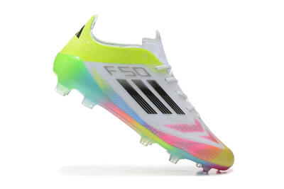 Adidas F50 Elite FG Low-Tops Football Boots - White/Pink/Yellow