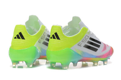 Adidas F50 Elite FG Low-Tops Football Boots - White/Pink/Yellow