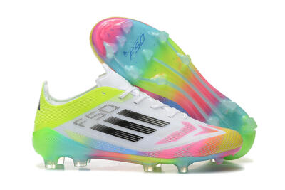 Adidas F50 Elite FG Low-Tops Football Boots - White/Pink/Yellow
