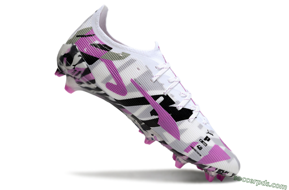 Puma Ultra Ultimate FG Low-Tops Football Boots - White/Purple/Black 4
