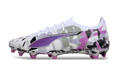 Puma Ultra Ultimate FG Low-Tops Football Boots - White/Purple/Black