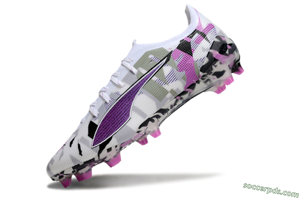 Puma Ultra Ultimate FG Low-Tops Football Boots - White/Purple/Black 5
