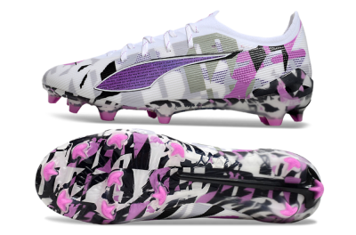 Puma Ultra Ultimate FG Low-Tops Football Boots - White/Purple/Black