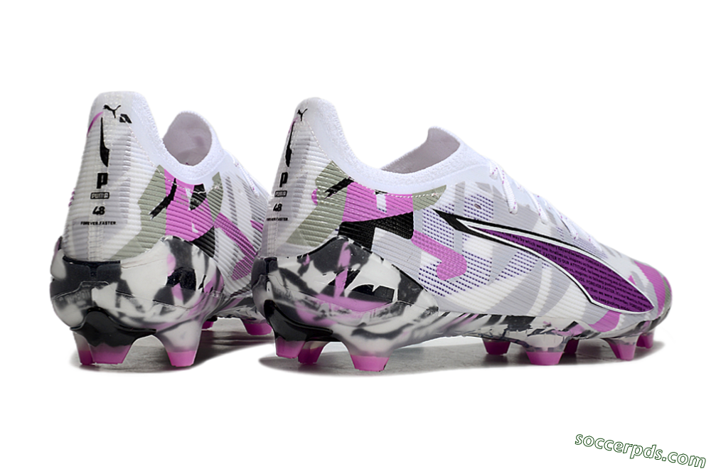 Puma Ultra Ultimate FG Low-Tops Football Boots - White/Purple/Black 6