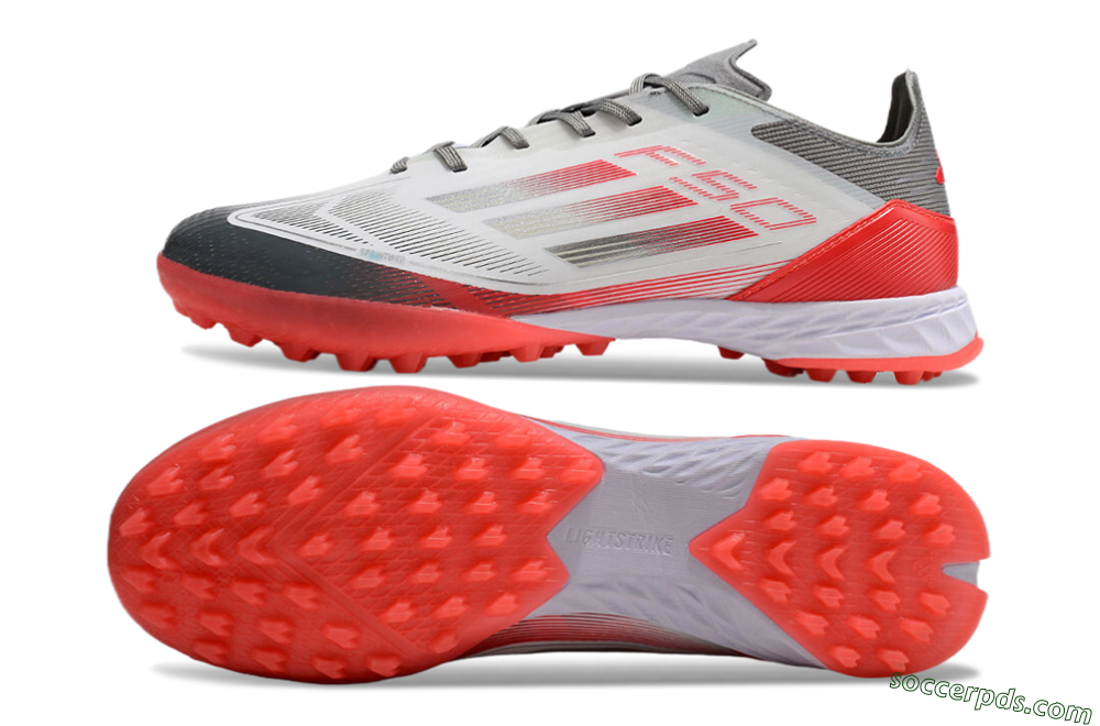 Adidas F50 Pro TF Low-Tops Football Shoes - White/Silver/Red 0
