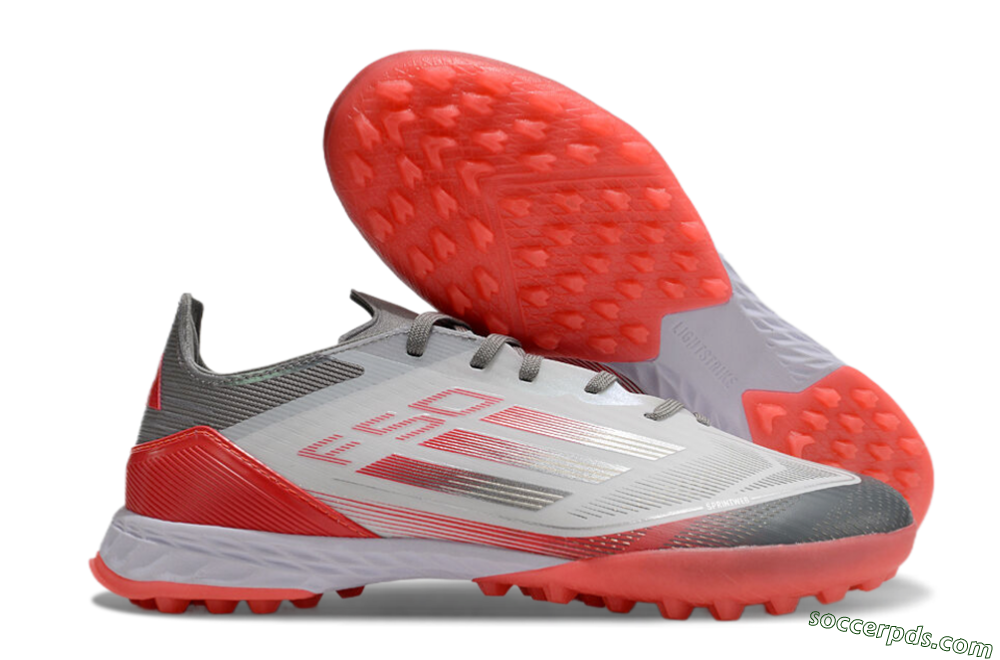 Adidas F50 Pro TF Low-Tops Football Shoes - White/Silver/Red 1