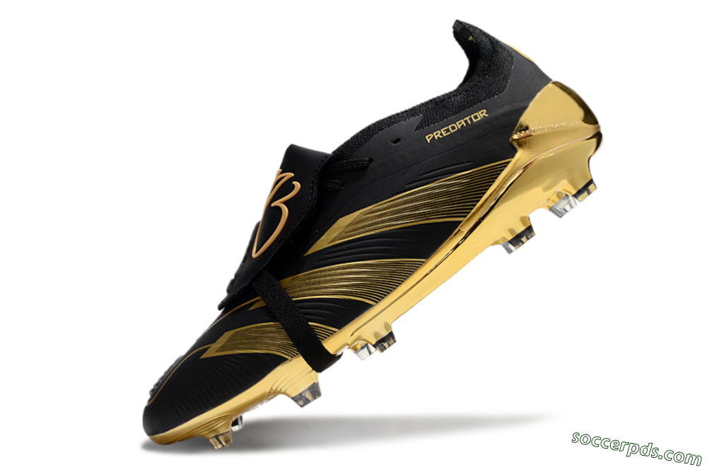 Adidas Predator 25 Elite Foldover Tongue FG Low-Tops Football Boots - Black/Gold 5