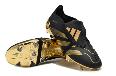 Adidas Predator 25 Elite Foldover Tongue FG Low-Tops Football Boots - Black/Gold