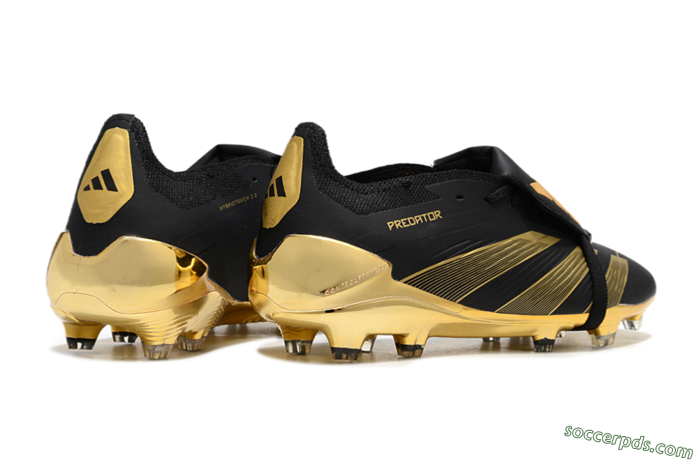 Adidas Predator 25 Elite Foldover Tongue FG Low-Tops Football Boots - Black/Gold 6