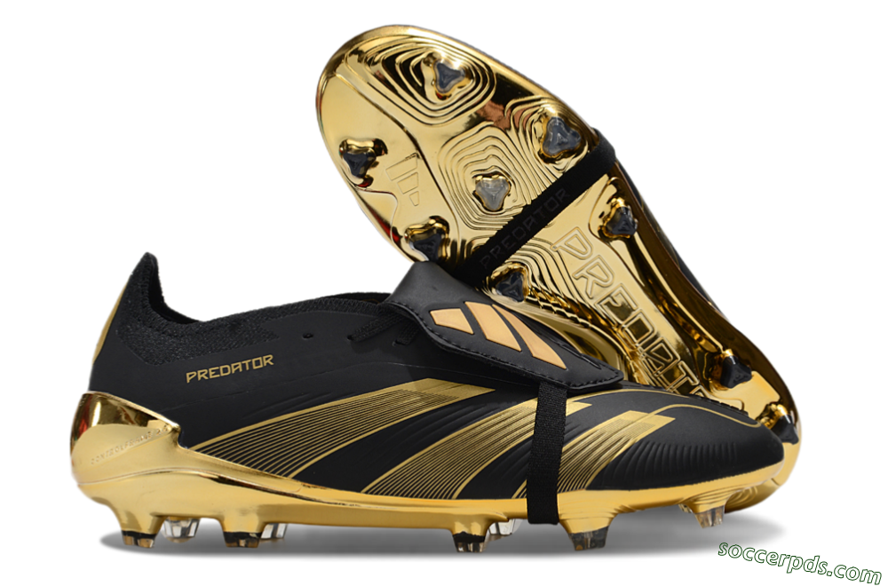 Adidas Predator 25 Elite Foldover Tongue FG Low-Tops Football Boots - Black/Gold 1