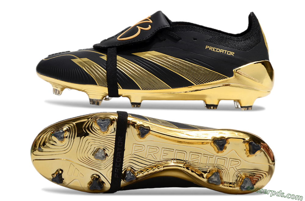 Adidas Predator 25 Elite Foldover Tongue FG Low-Tops Football Boots - Black/Gold 0