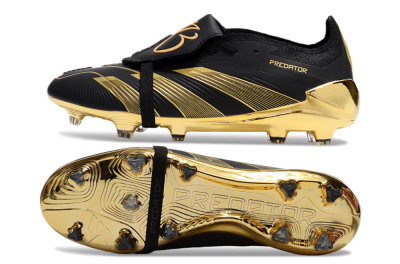 Adidas Predator 25 Elite Foldover Tongue FG Low-Tops Football Boots - Black/Gold