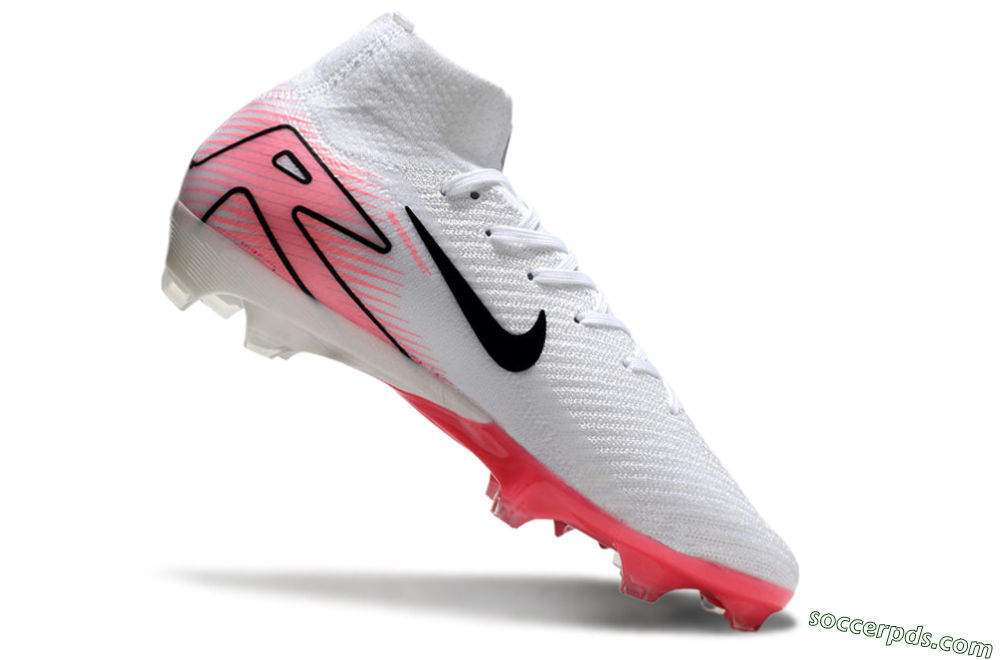 Nike Air Zoom Mercurial Superfly 10 Elite FG High-Tops Football Boots - White/Black/Pink 4
