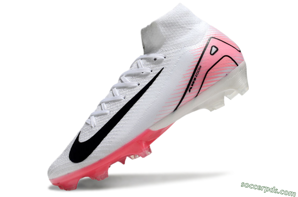Nike Air Zoom Mercurial Superfly 10 Elite FG High-Tops Football Boots - White/Black/Pink 5