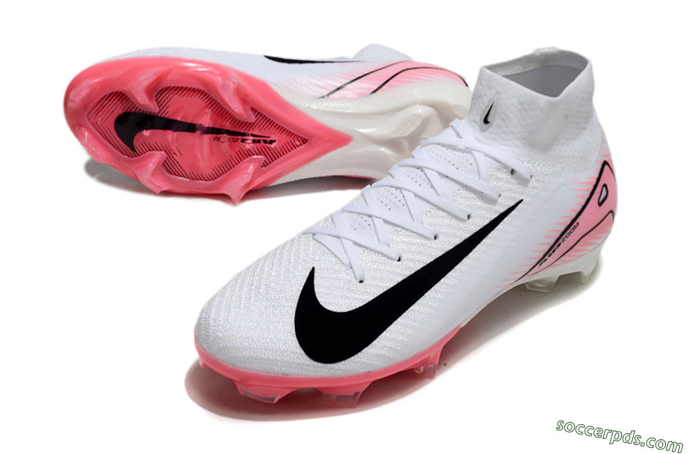 Nike Air Zoom Mercurial Superfly 10 Elite FG High-Tops Football Boots - White/Black/Pink 3