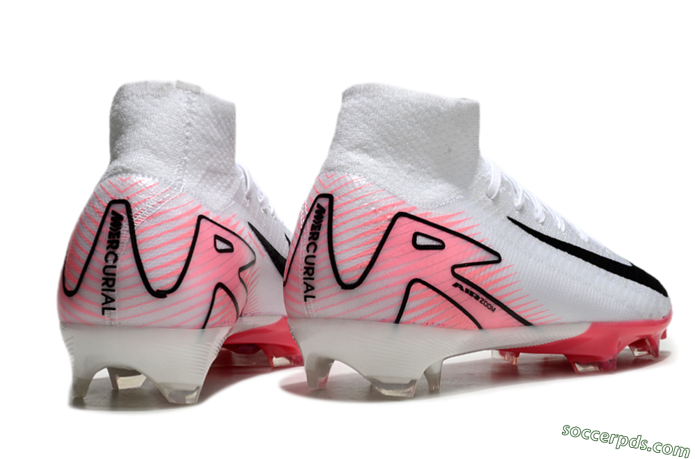 Nike Air Zoom Mercurial Superfly 10 Elite FG High-Tops Football Boots - White/Black/Pink 6