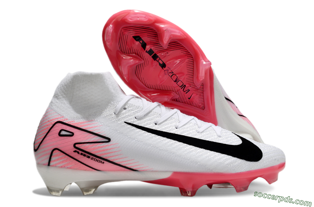 Nike Air Zoom Mercurial Superfly 10 Elite FG High-Tops Football Boots - White/Black/Pink 1
