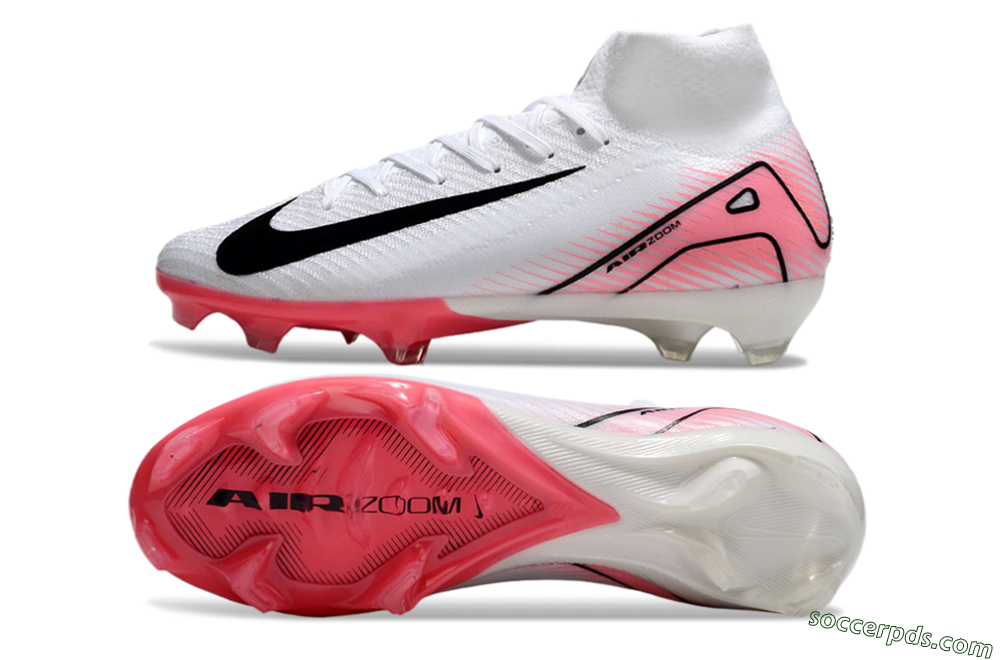 Nike Air Zoom Mercurial Superfly 10 Elite FG High-Tops Football Boots - White/Black/Pink 0