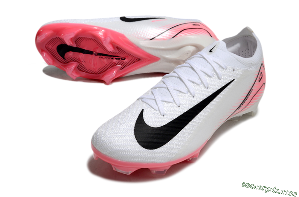 Nike Air Zoom Mercurial Vapor 16 Elite FG Low-Tops Football Boots - White/Black/Pink 3