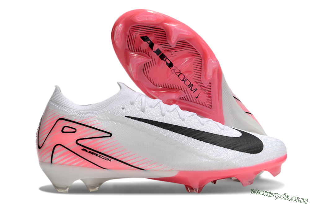 Nike Air Zoom Mercurial Vapor 16 Elite FG Low-Tops Football Boots - White/Black/Pink 1