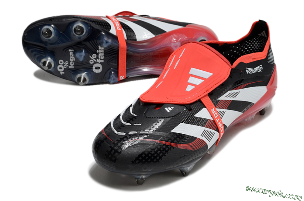Adidas Predator 25 Elite Foldover Tongue SG Low-Tops Football Boots - Black/White/Red 3