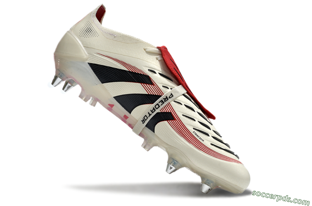 Adidas Predator 25 Elite Foldover Tongue SG Low-Tops Football Boots - White/Black/Red 4