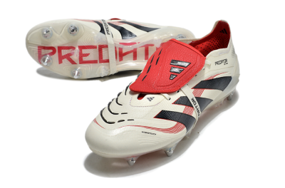Adidas Predator 25 Elite Foldover Tongue SG Low-Tops Football Boots - White/Black/Red