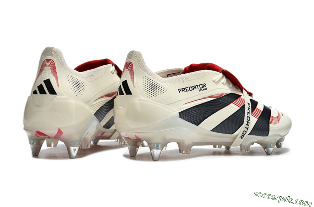 Adidas Predator 25 Elite Foldover Tongue SG Low-Tops Football Boots - White/Black/Red 6