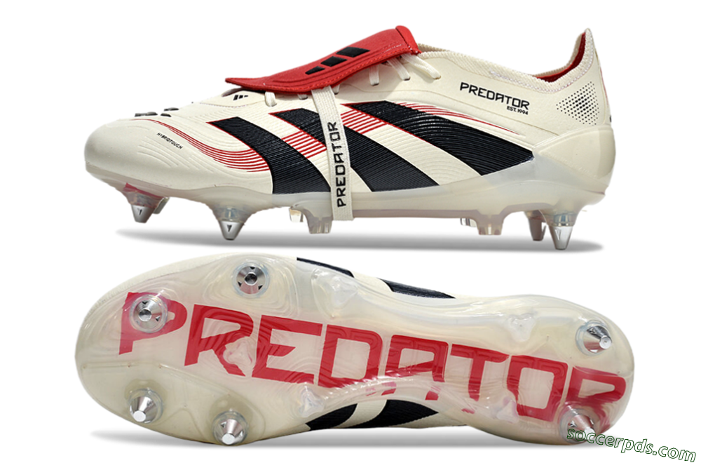 Adidas Predator 25 Elite Foldover Tongue SG Low-Tops Football Boots - White/Black/Red 0