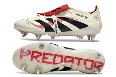 Adidas Predator 25 Elite Foldover Tongue SG Low-Tops Football Boots - White/Black/Red