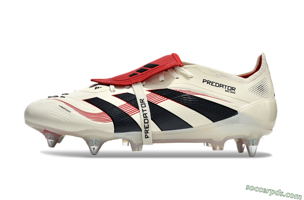 Adidas Predator 25 Elite Foldover Tongue SG Low-Tops Football Boots - White/Black/Red 2