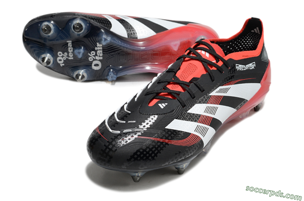 Adidas Predator 25 Elite SG Low-Tops Football Boots - Black/White/Red 3