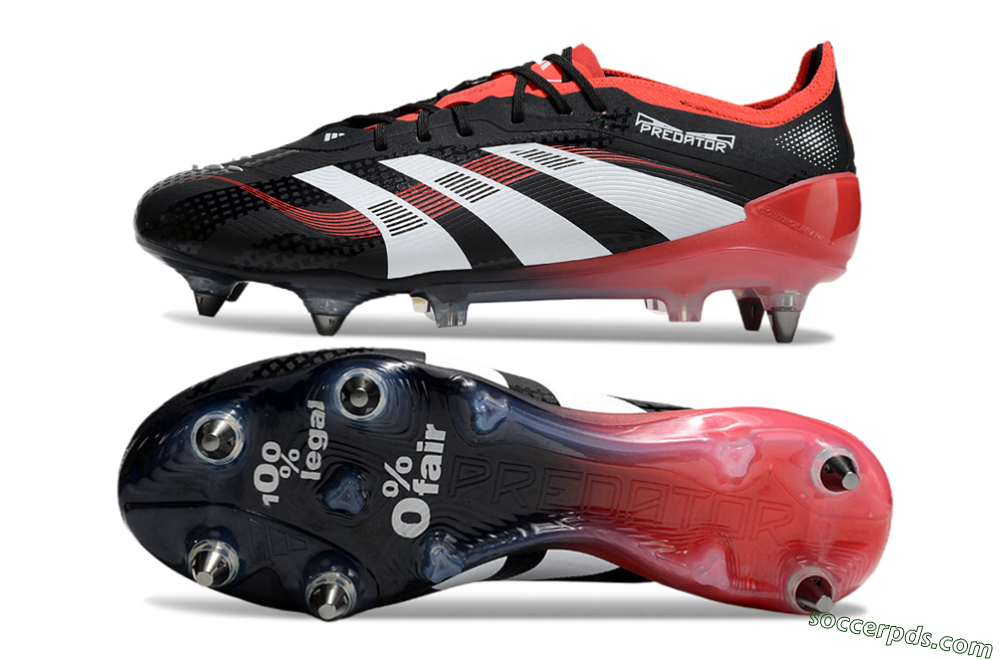 Adidas Predator 25 Elite SG Low-Tops Football Boots - Black/White/Red 0