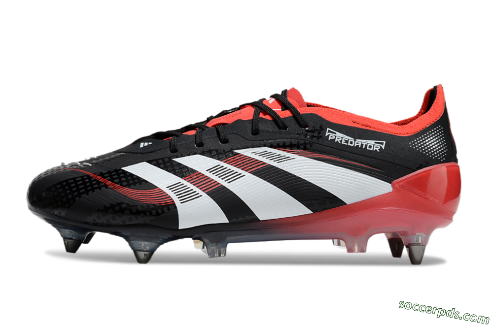 Adidas Predator 25 Elite SG Low-Tops Football Boots - Black/White/Red 2