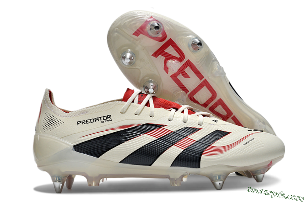 Adidas Predator 25 Elite SG Low-Tops Football Boots - White/Black/Red 1