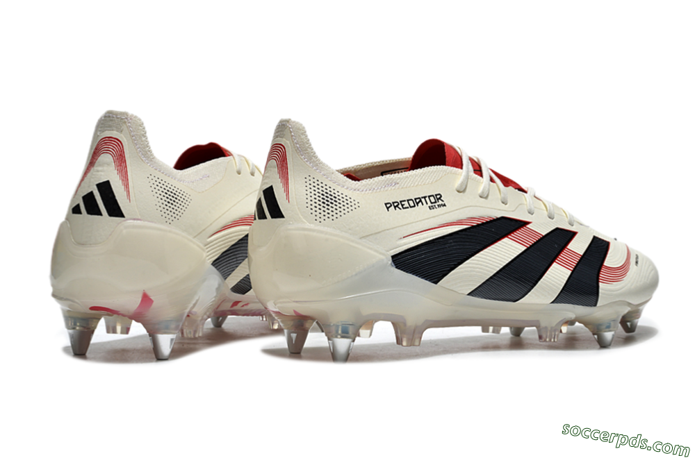 Adidas Predator 25 Elite SG Low-Tops Football Boots - White/Black/Red 6