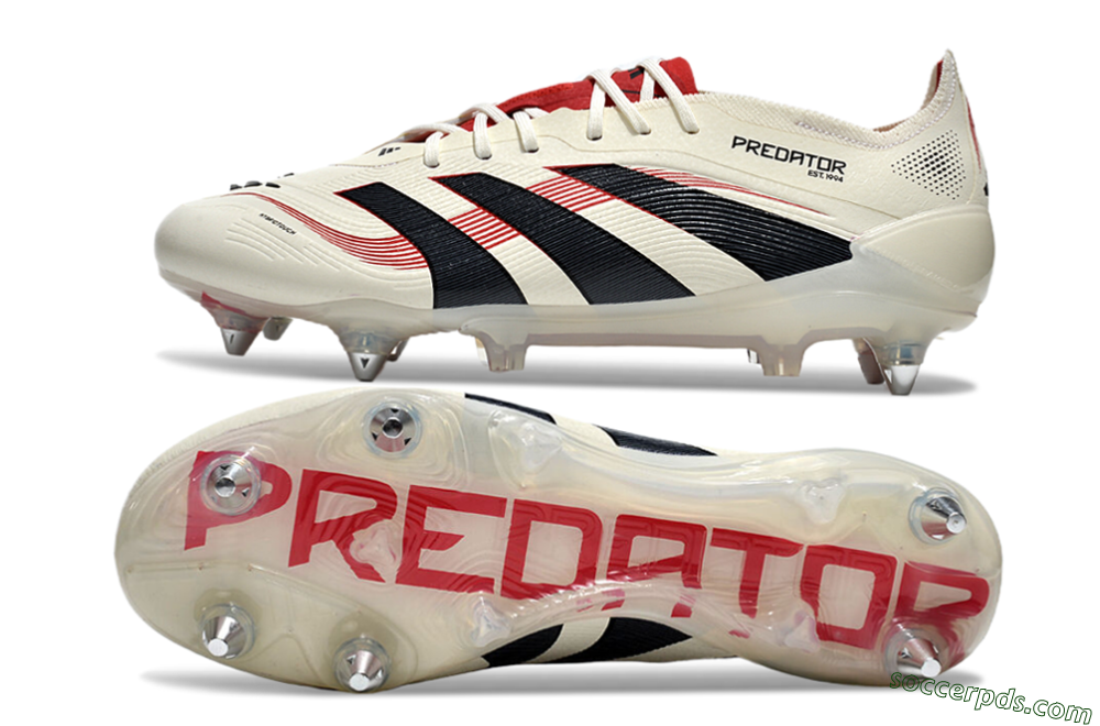 Adidas Predator 25 Elite SG Low-Tops Football Boots - White/Black/Red 0