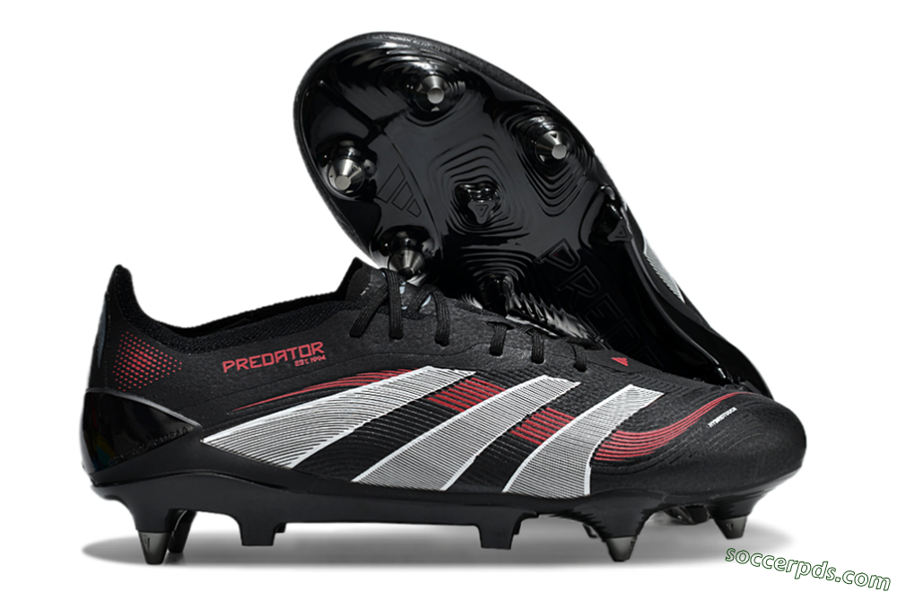 Adidas Predator 25 Elite SG Low-Tops Football Boots - Black/White/Red 1
