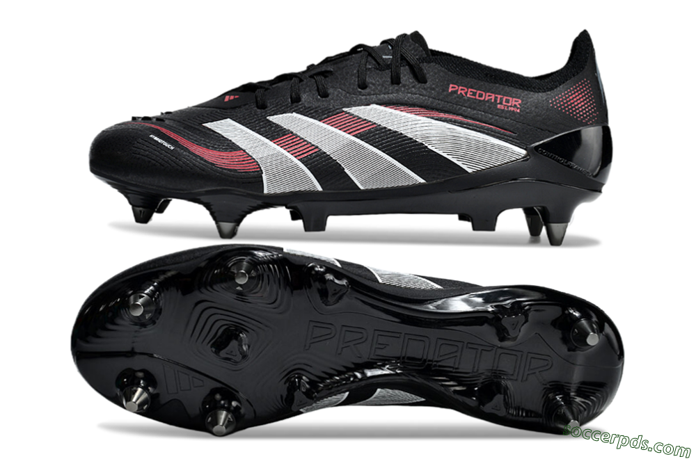 Adidas Predator 25 Elite SG Low-Tops Football Boots - Black/White/Red 0